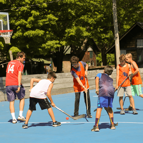 Campers engaged in athletic activities